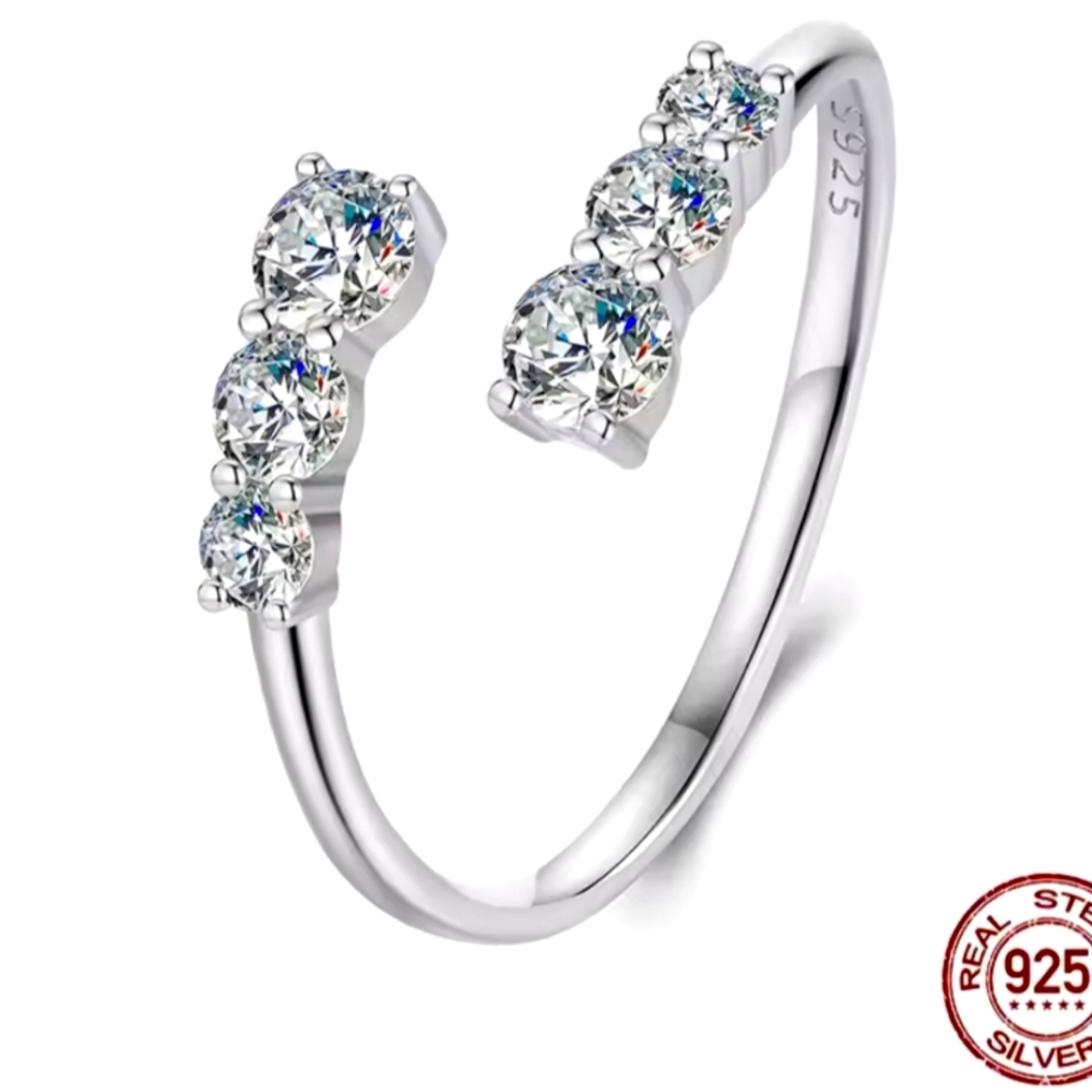 GORGEOUS MOISSANITE Twist Ring Adjustable With GRA